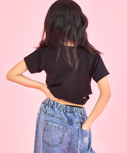 ハートアキ クロス デザイン Tシャツ トップス 423-3410