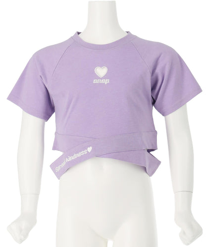ハートアキ クロス デザイン Tシャツ トップス 423-3410