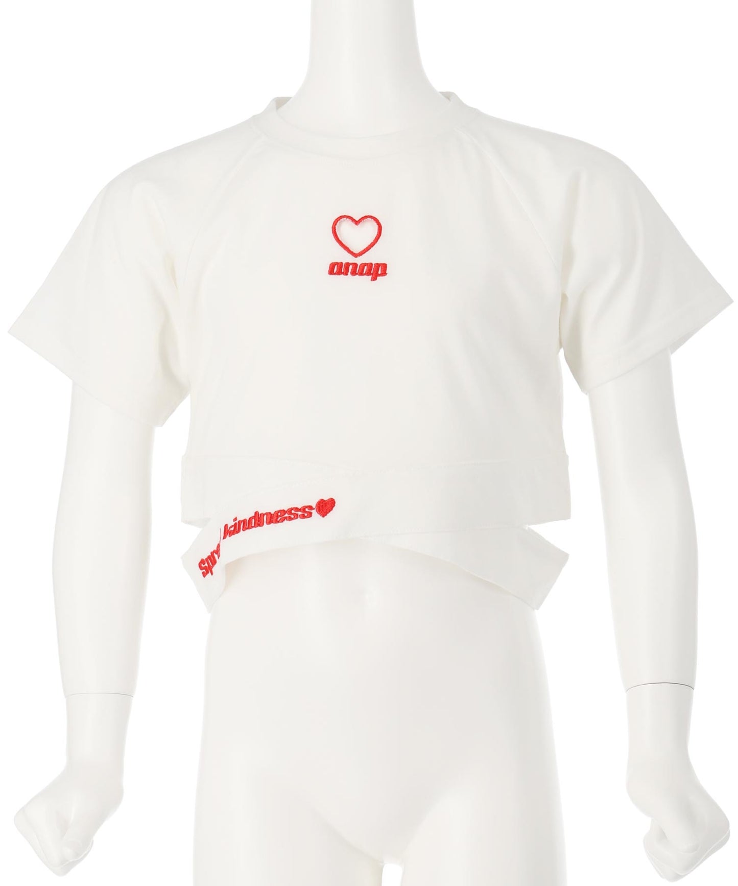 ハートアキ クロス デザイン Tシャツ トップス 423-3410
