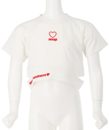 ハートアキ クロス デザイン Tシャツ トップス 423-3410