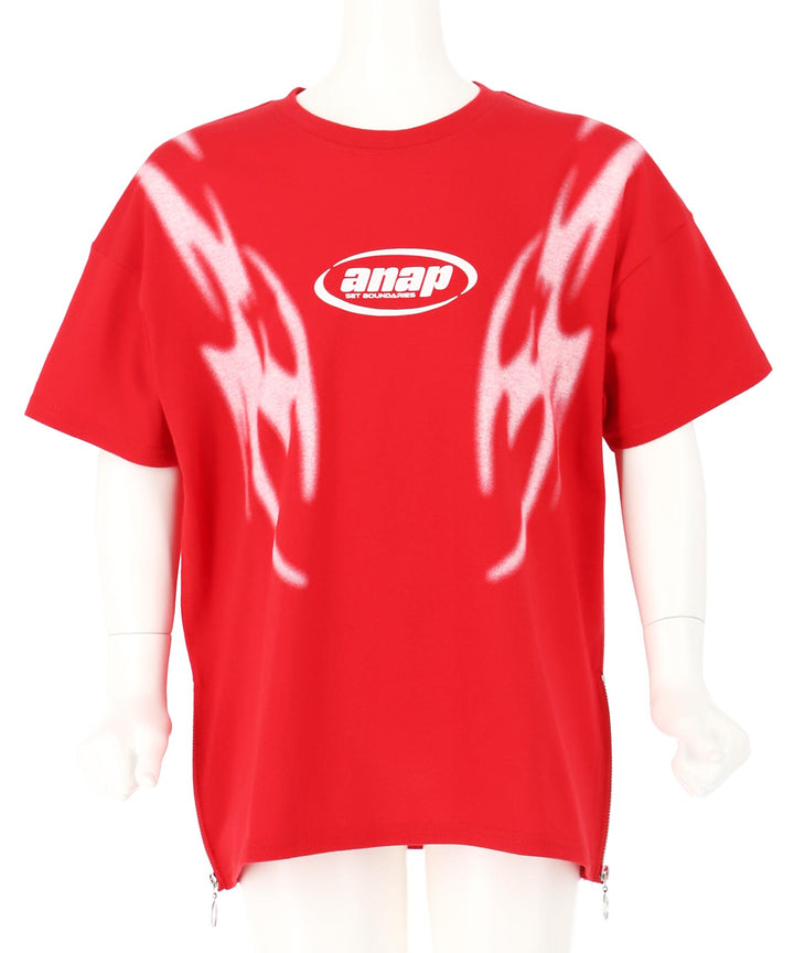 サイドジップ デザイン  Tシャツ【ジュニアお揃い】 423-3414