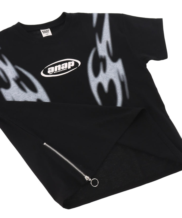 サイドジップ デザイン  Tシャツ【ジュニアお揃い】 423-3414