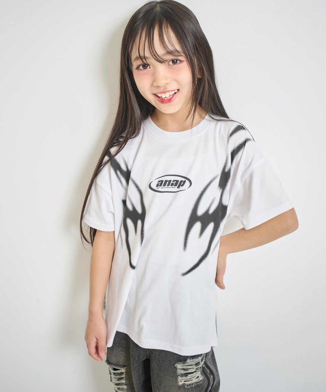 サイドジップ デザイン  Tシャツ【ジュニアお揃い】 423-3414