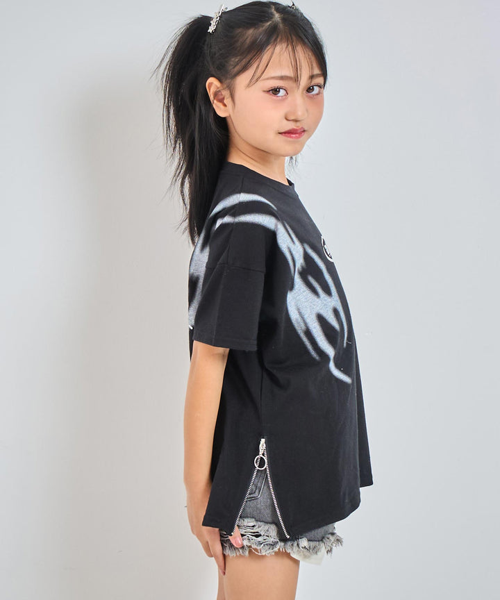 サイドジップ デザイン  Tシャツ【ジュニアお揃い】 423-3414