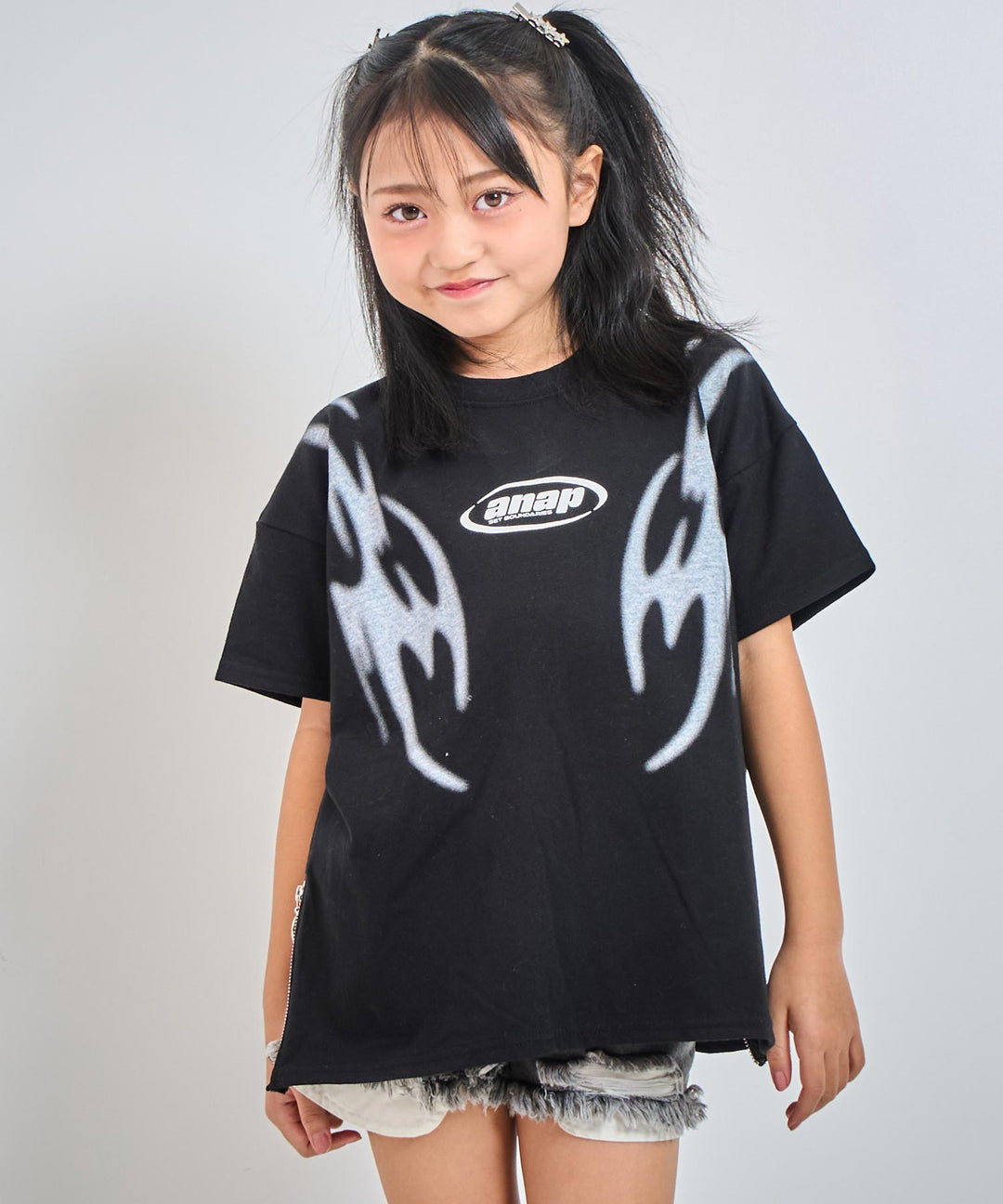 サイドジップ デザイン  Tシャツ【ジュニアお揃い】 423-3414