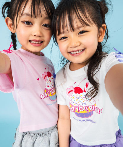 袖スピンドル カップケーキプリントTシャツ 423-3423