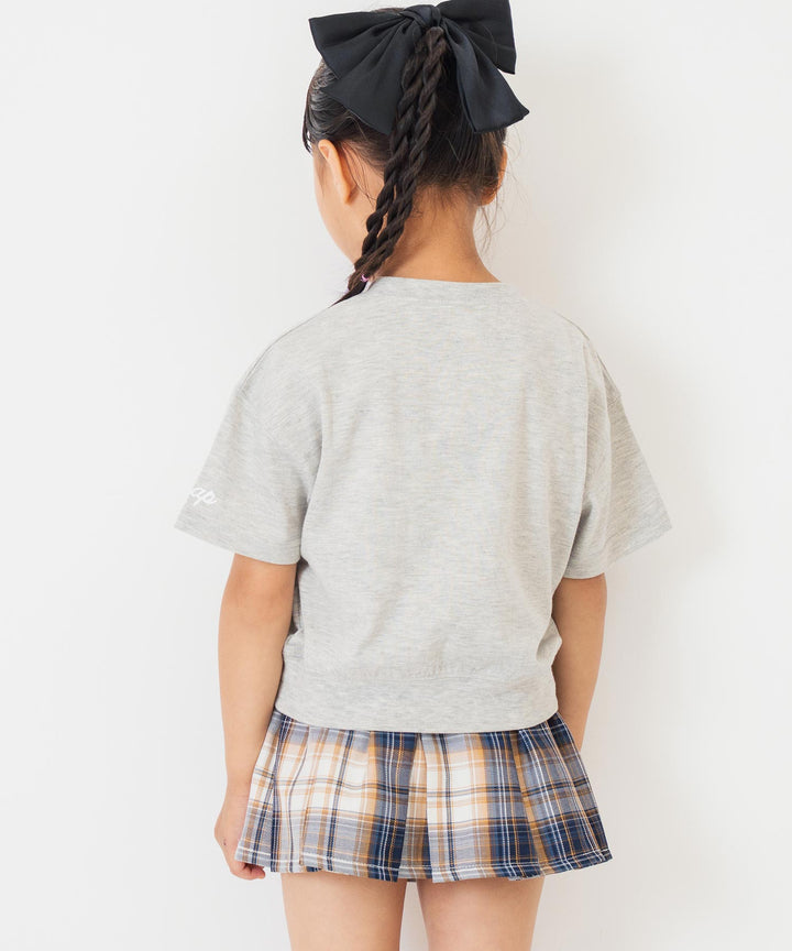 カレッジ フラワー スプレー クロップド Tシャツ 【ジュニアお揃い)】423-3430