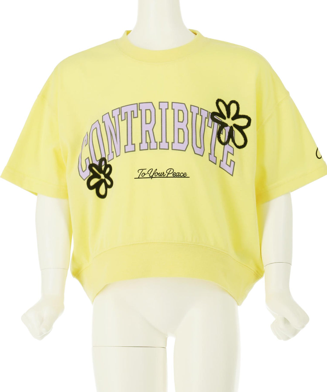 カレッジ フラワー スプレー クロップド Tシャツ 【ジュニアお揃い)】423-3430