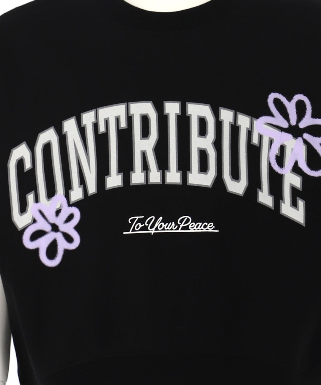 カレッジ フラワー スプレー クロップド Tシャツ 【ジュニアお揃い)】423-3430