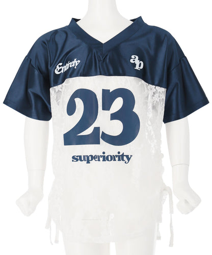 レース 切り替え ゲームシャツ Tシャツ 【 ジュニアお揃い 】 423-3431