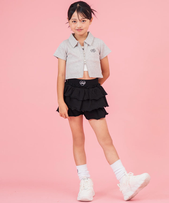 ダブル ジップ リブ トップス 【ジュニアお揃い】  423-3435