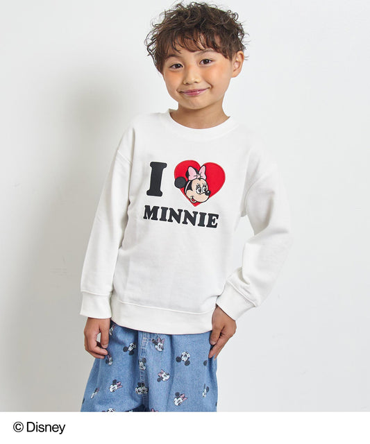 【Disney】＜Mickey＆Minnie＞ ANAP KIDS I♥デザイン オーバーサイズ スウェット プルオーバー【親子お揃い】 423-3439