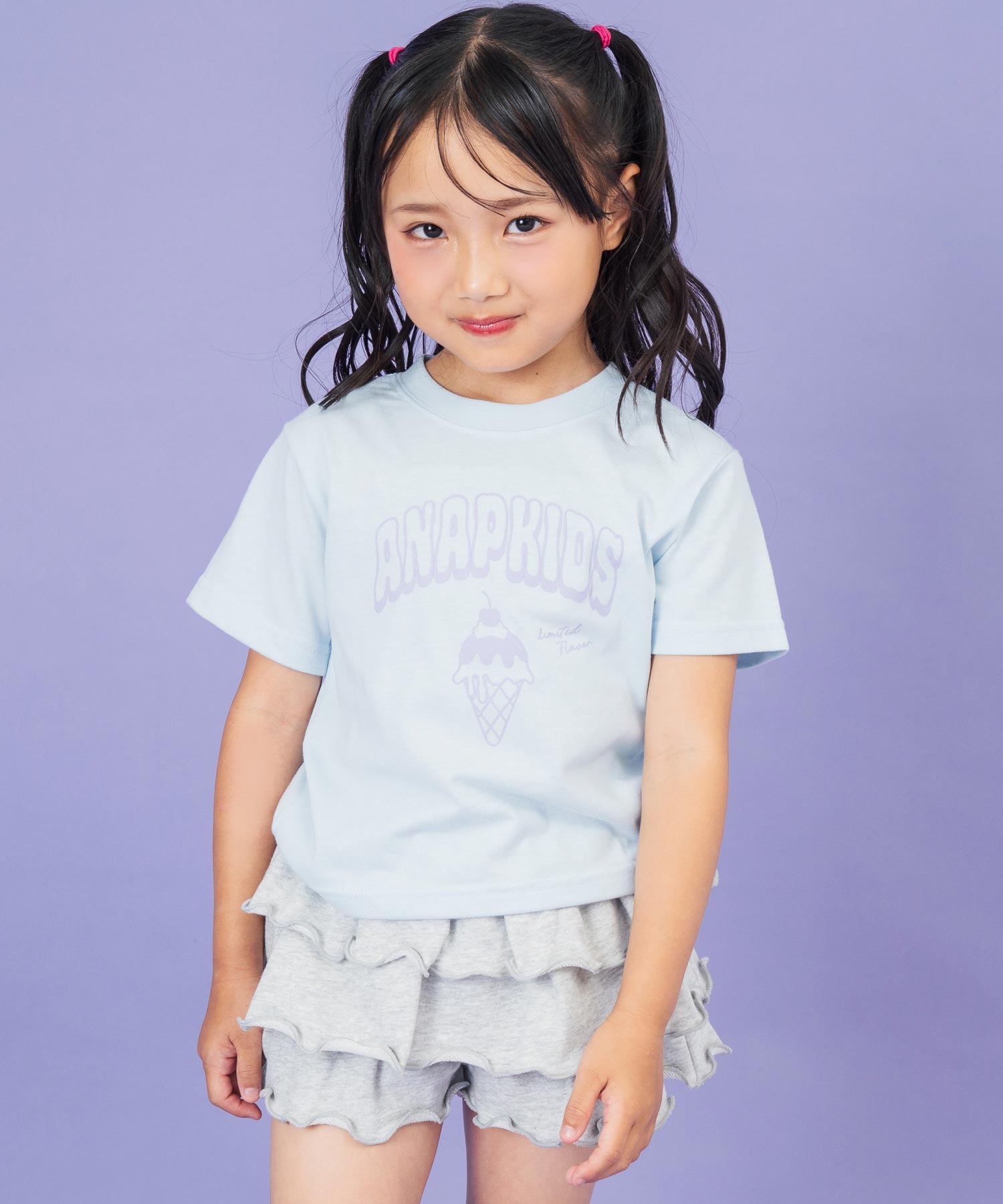 サックスブルー(110サイズ着用/身長：約115cm)