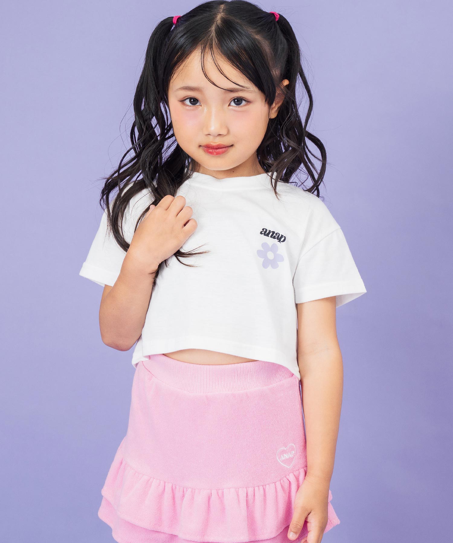 ホワイト(110サイズ着用/身長：約115cm)