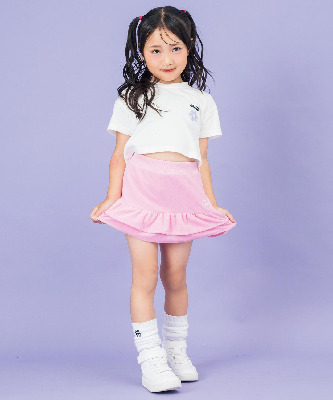 ホワイト(110サイズ着用/身長：約115cm)