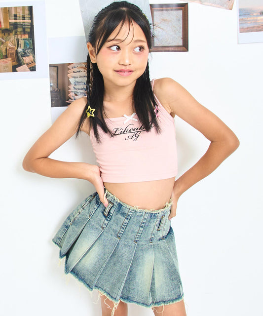 リボン クロップド キャミソール【ジュニアお揃い】 423-3459