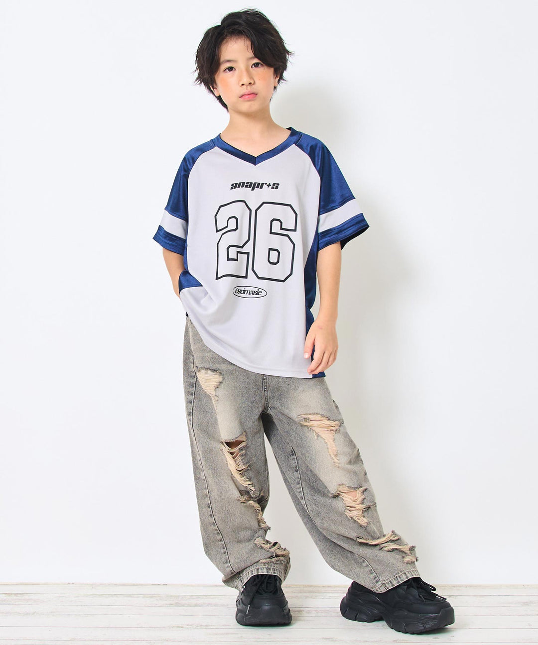 ネイビー(130サイズ着用/身長：約129cm)