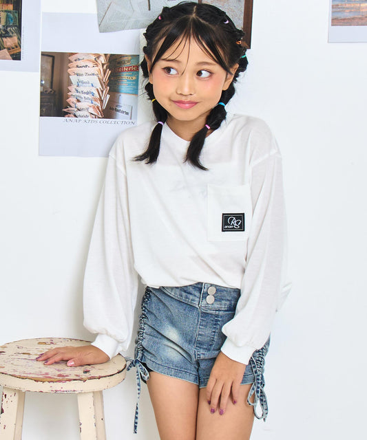 ポケット ロゴ ロンT 【ユニセックス】【ジュニアお揃い】 423-3468