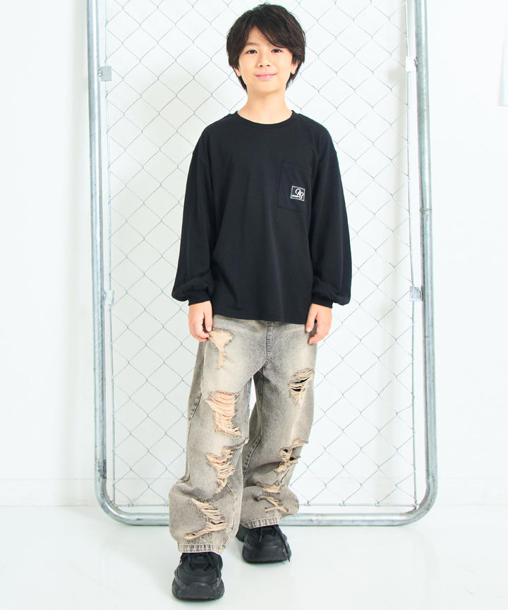 ブラック(130サイズ着用/身長：約129cm)
