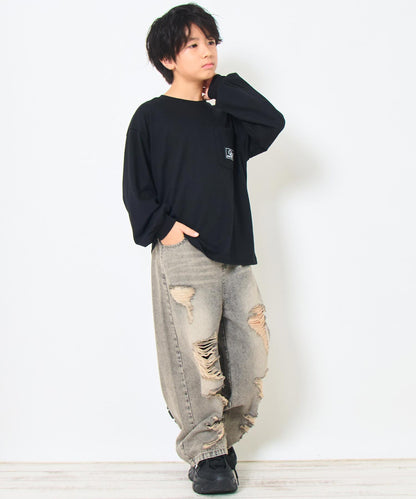 ブラック(130サイズ着用/身長：約129cm)