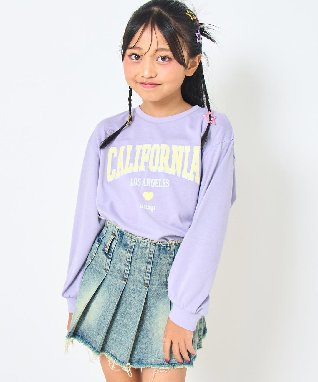 ラベンダー(120サイズ着用/身長：約128cm)