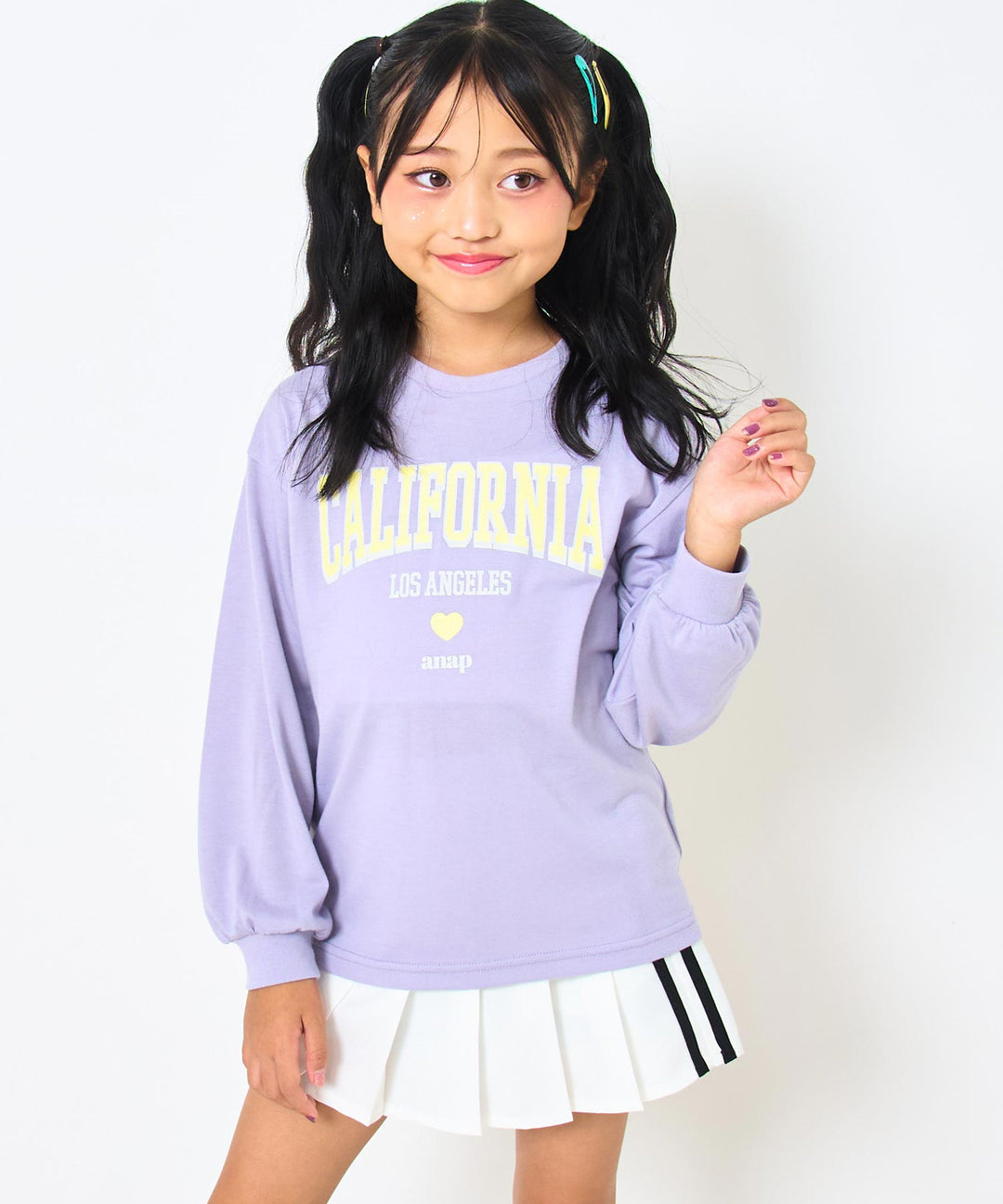 ラベンダー(120サイズ着用/身長：約128cm)