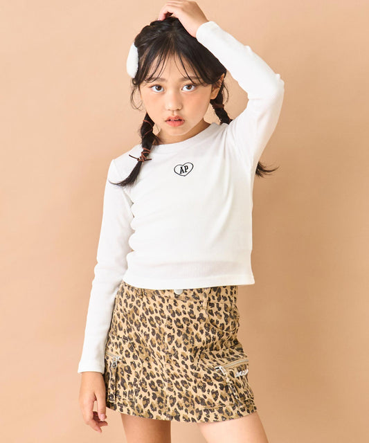 刺繍ハートロゴ リブトップス【ジュニアお揃い】 423-3480