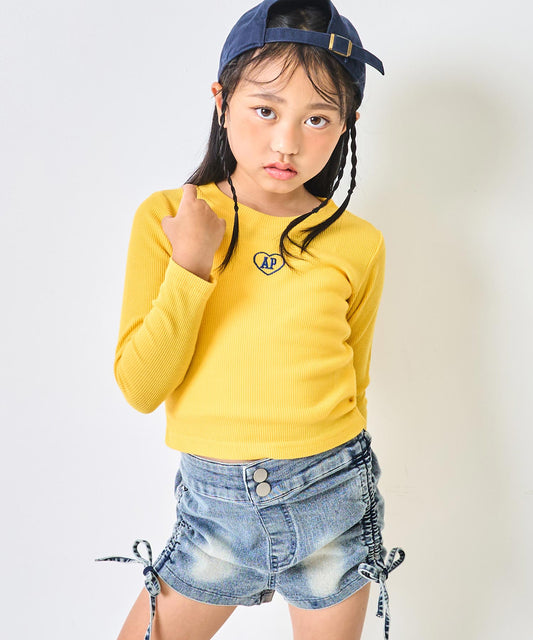 刺繍ハートロゴ リブトップス【ジュニアお揃い】 423-3480