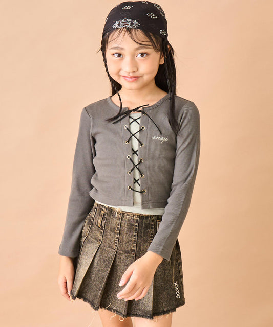 スピンドル レイヤード トップス【ジュニアお揃い】 423-3486