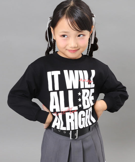 メッセージ プリント クロップド スウェット 423-3492