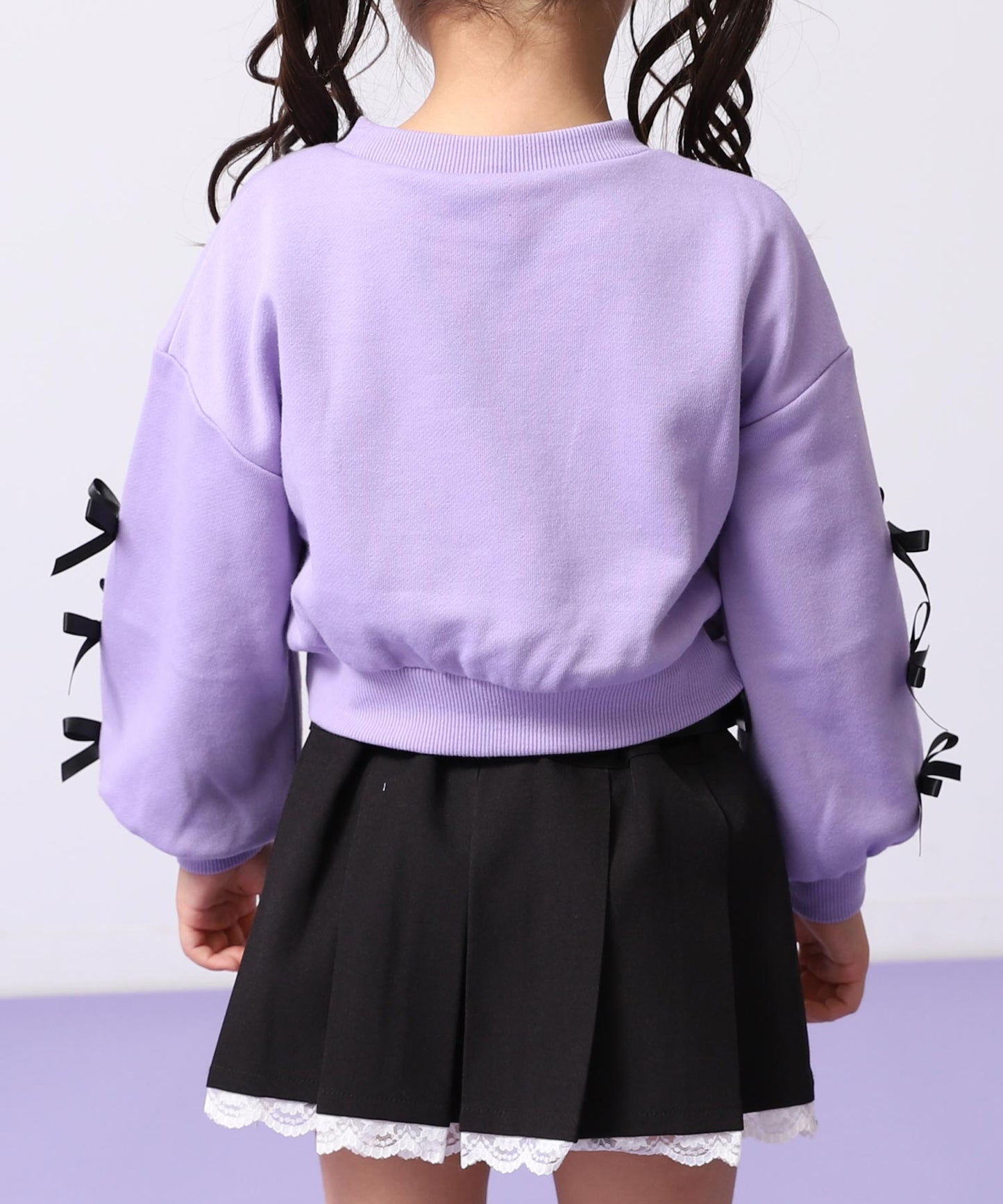 袖リボン ハート ユニコーン プリント スウェット 423-3508