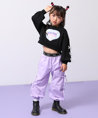 袖リボン ハート ユニコーン プリント スウェット 423-3508