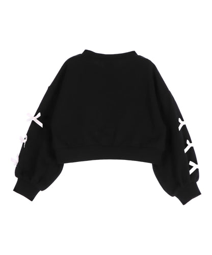 袖リボン ハート ユニコーン プリント スウェット 423-3508