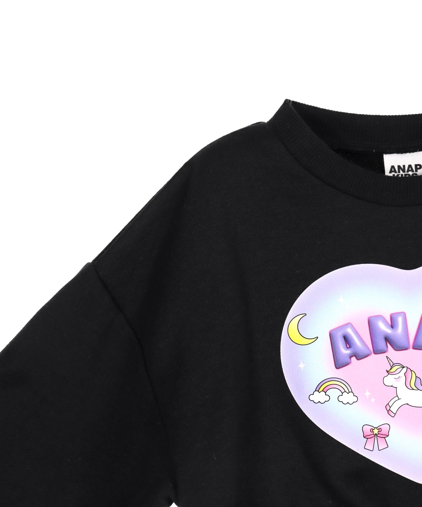 袖リボン ハート ユニコーン プリント スウェット 423-3508