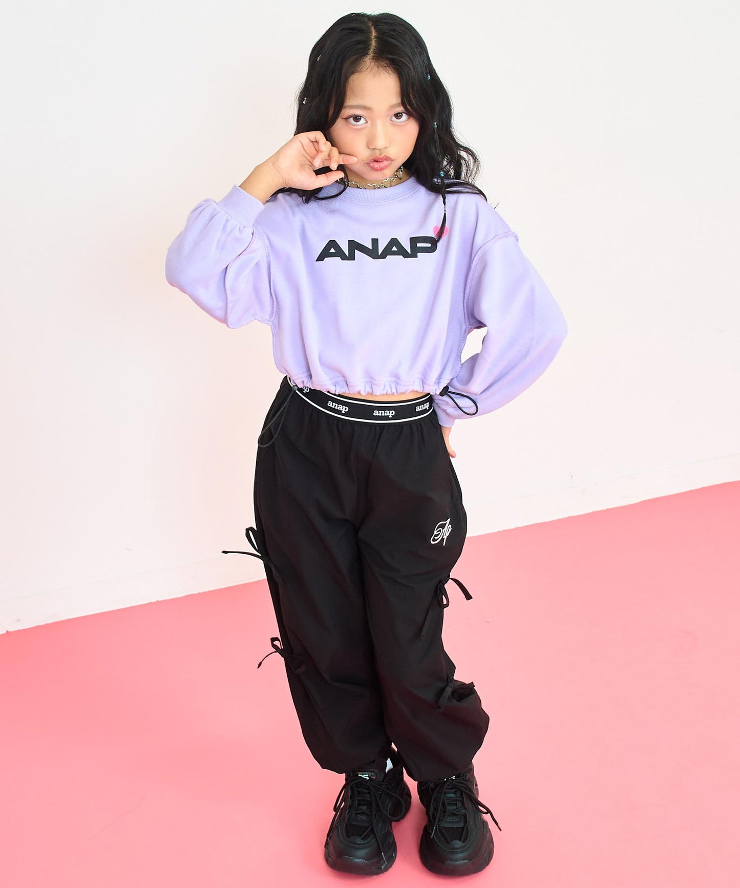 ラベンダー(120サイズ着用/身長：約128cm)