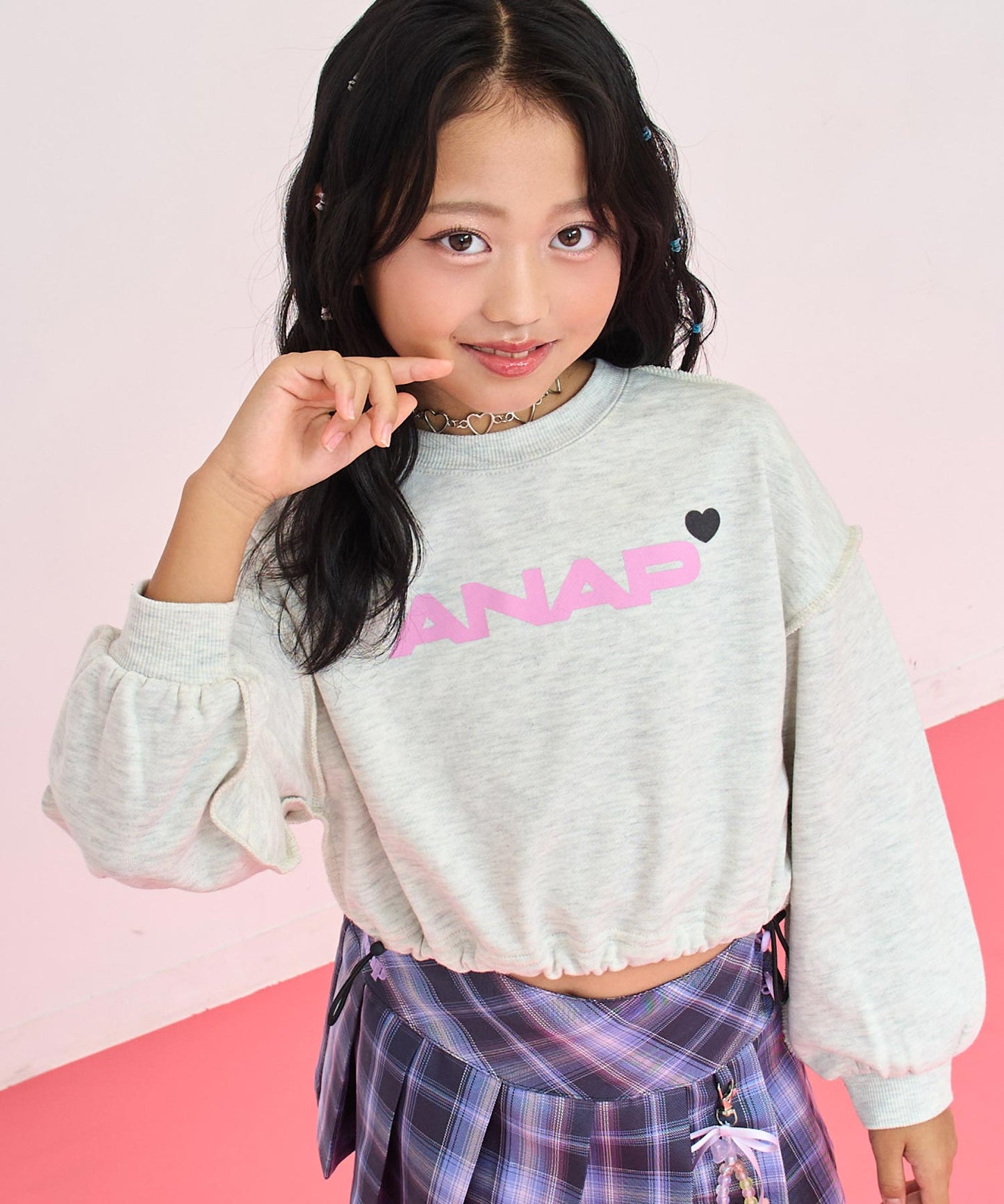 ライトグレー(120サイズ着用/身長：約128cm)