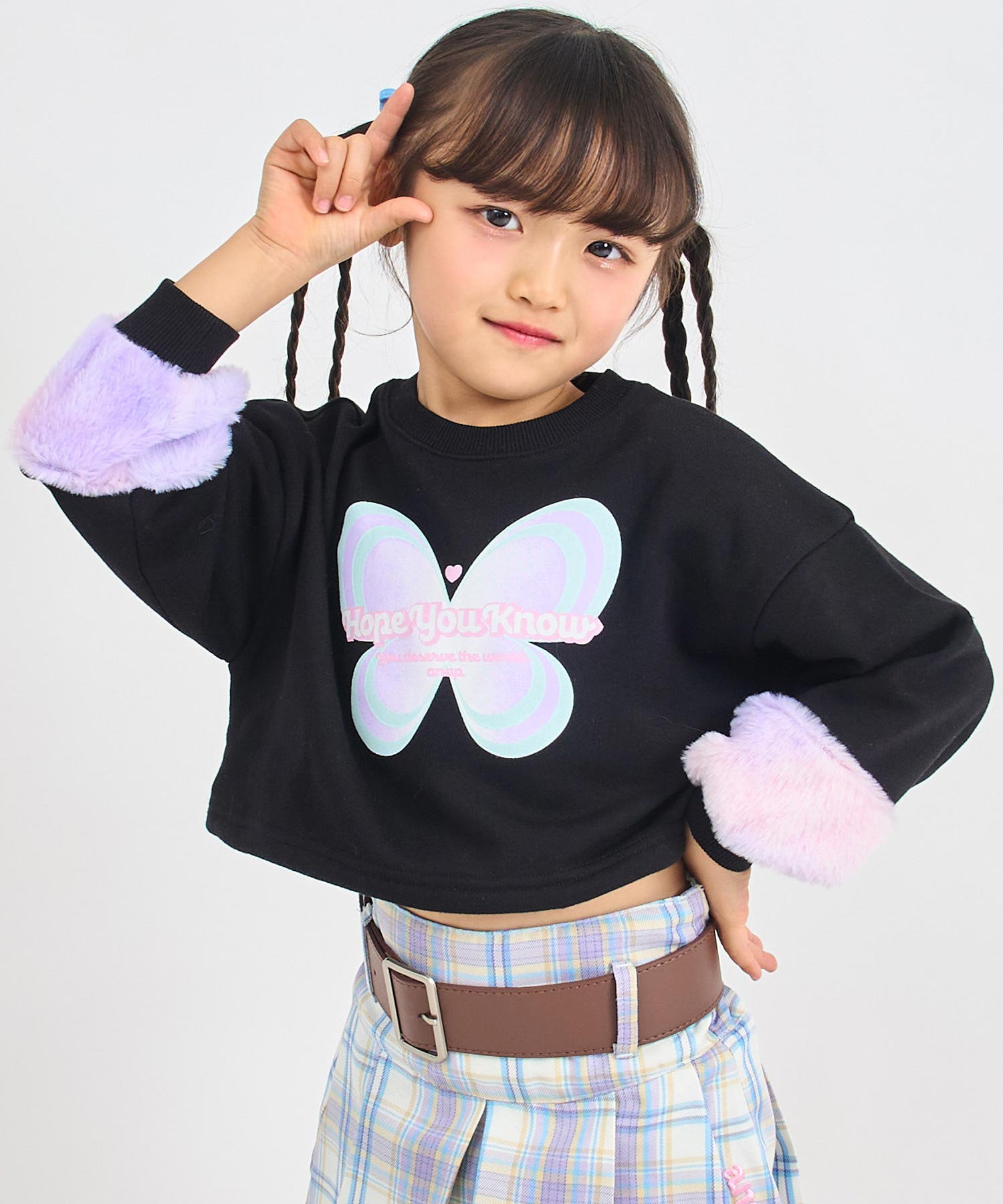 ブラック(110サイズ着用/身長：約113cm)