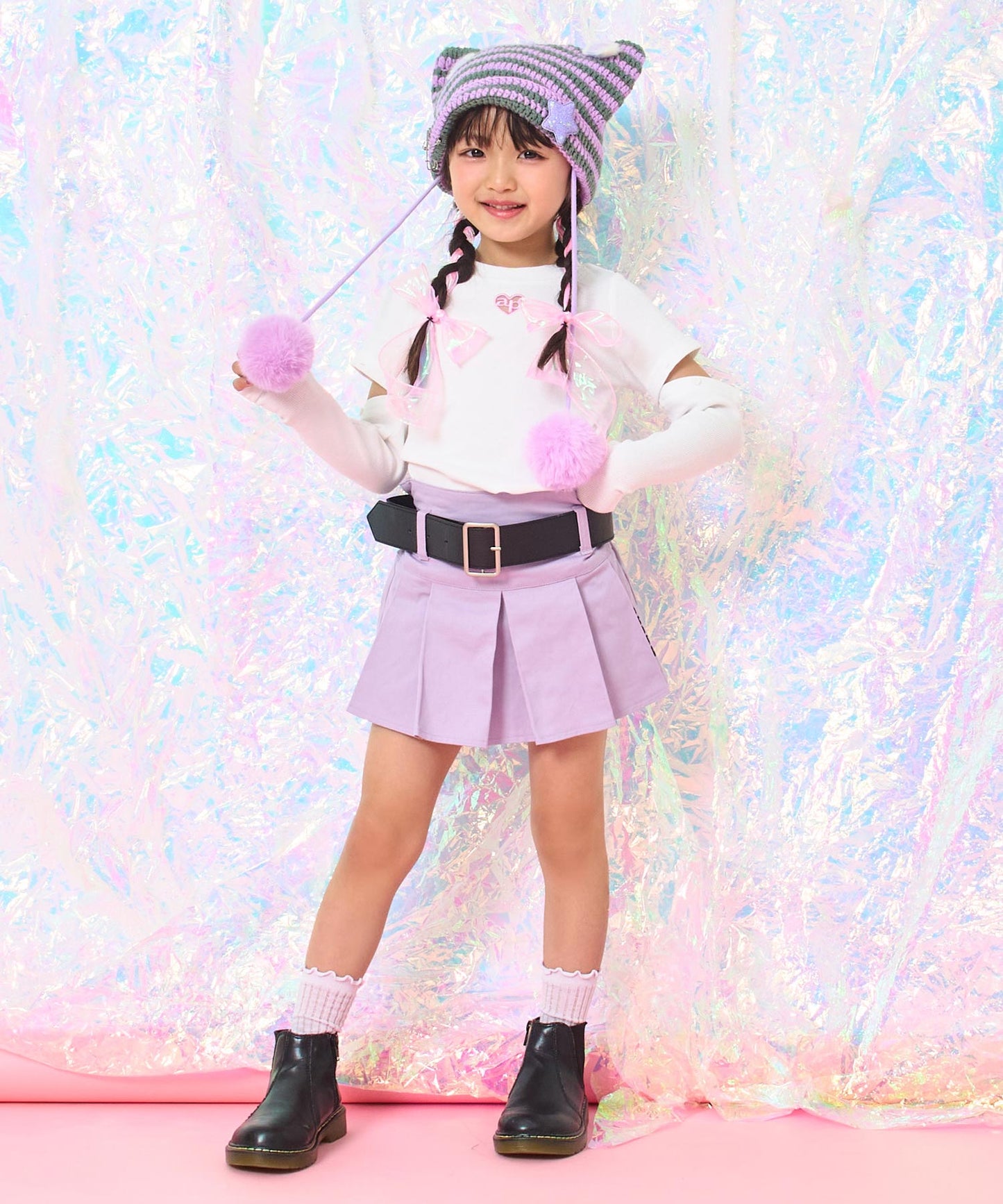 ホワイト(110サイズ着用/身長：約113cm)