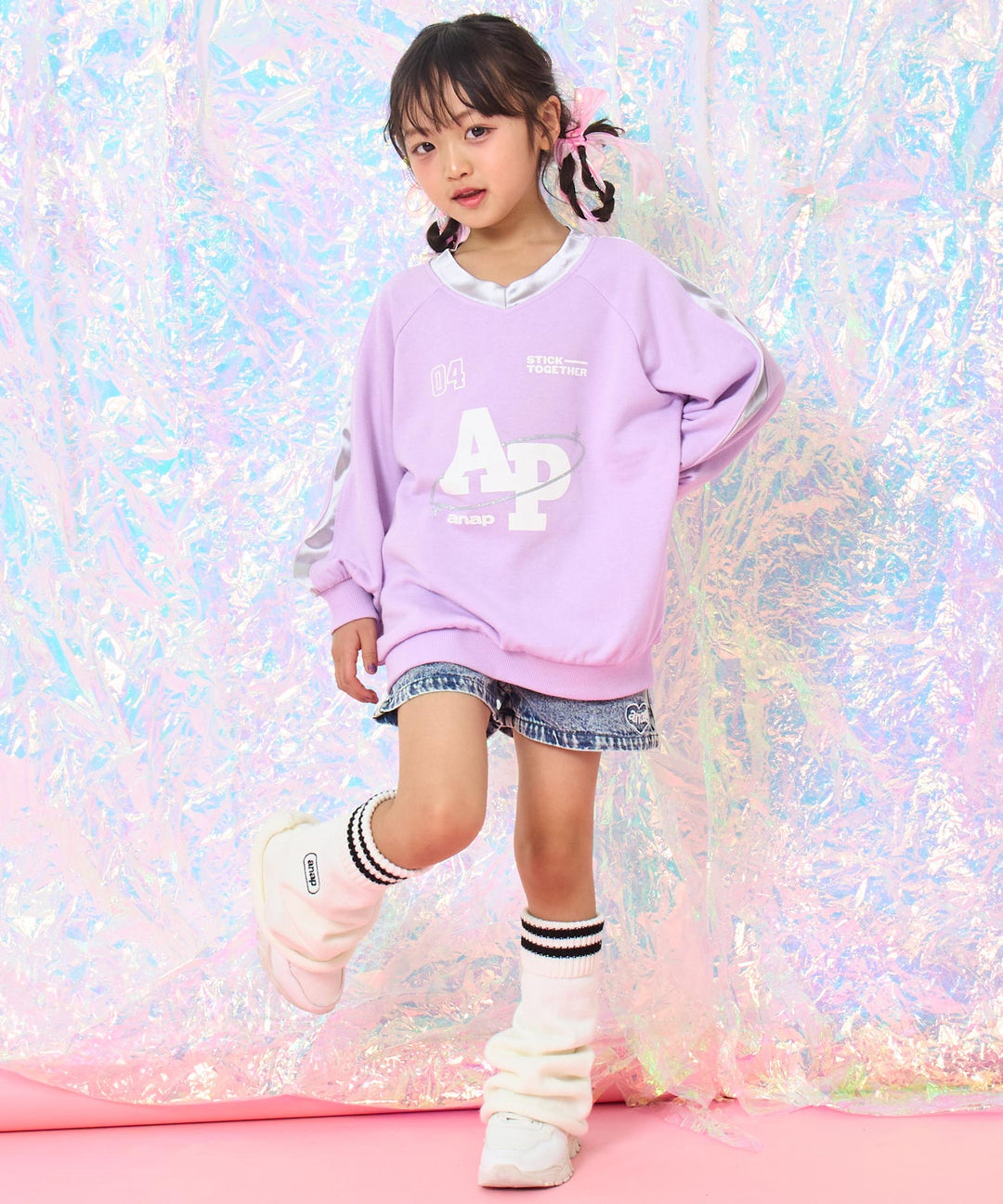 ラベンダー(110サイズ着用/身長：約112cm)