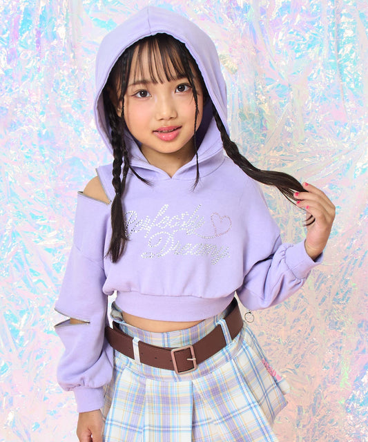 ラインストーン ロゴ マルチジップ デザイン スウェット フーディー 423-3541