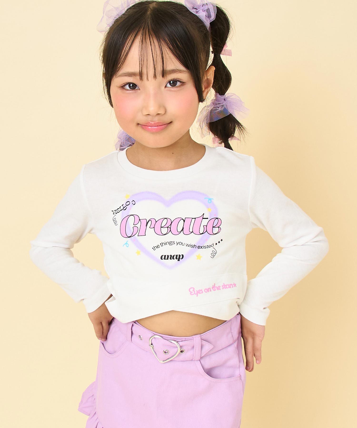 ホワイト(110サイズ着用/身長：約115cm)