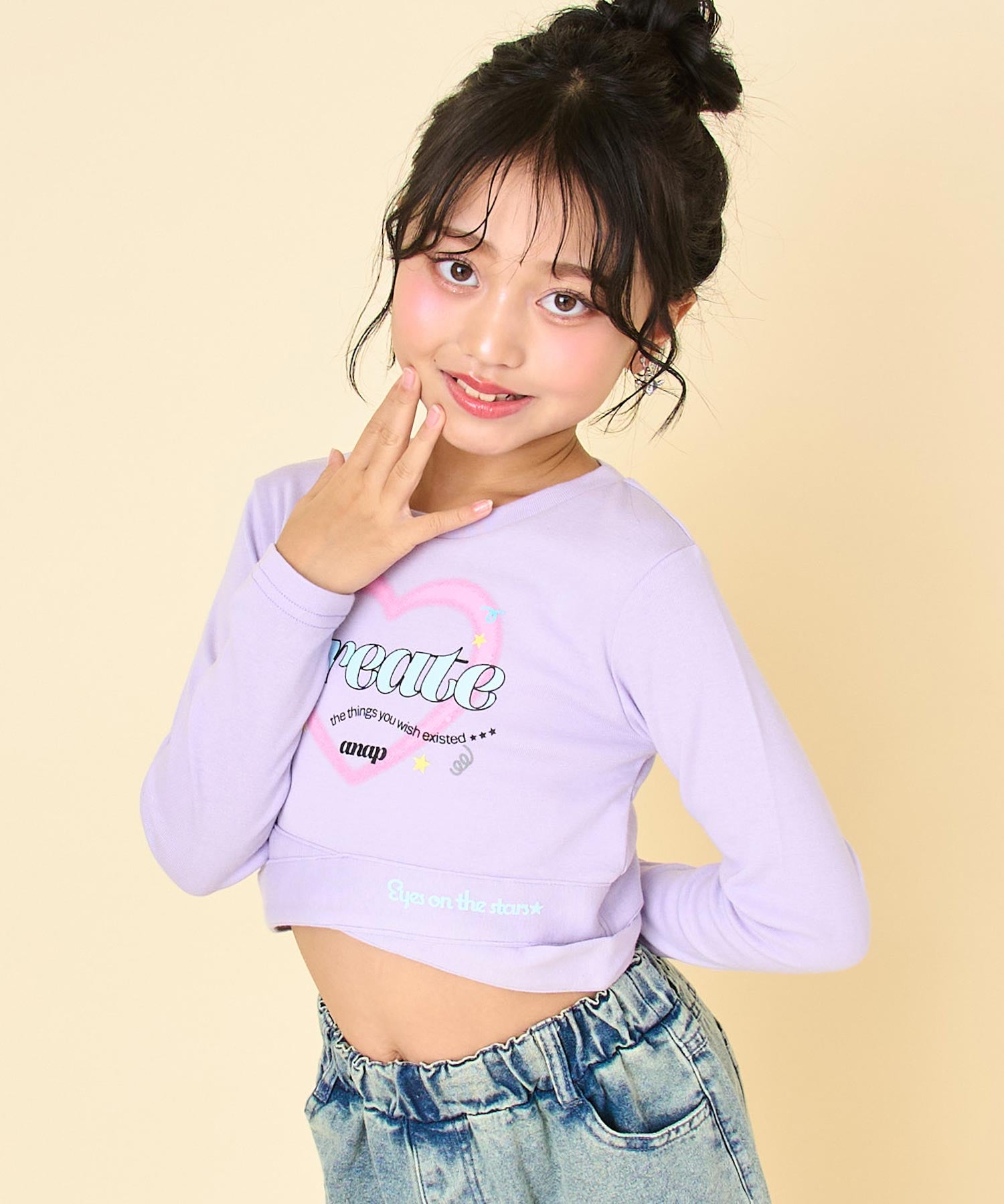 ラベンダー(120サイズ着用/身長：約128cm)