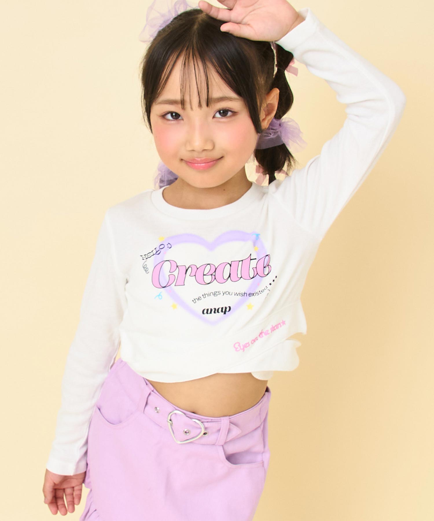 ホワイト(110サイズ着用/身長：約115cm)