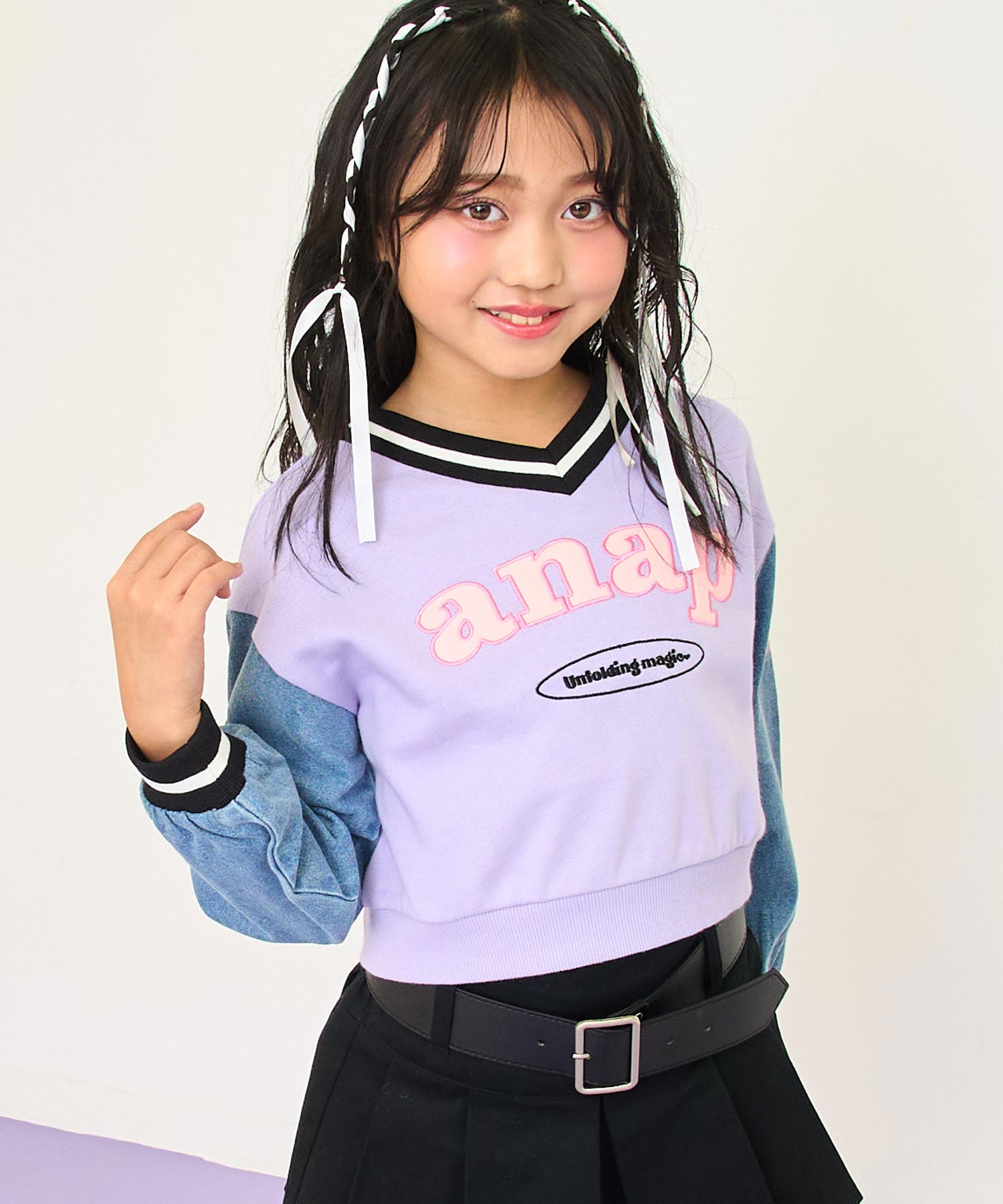 ラベンダー(120サイズ着用/身長：約128cm)