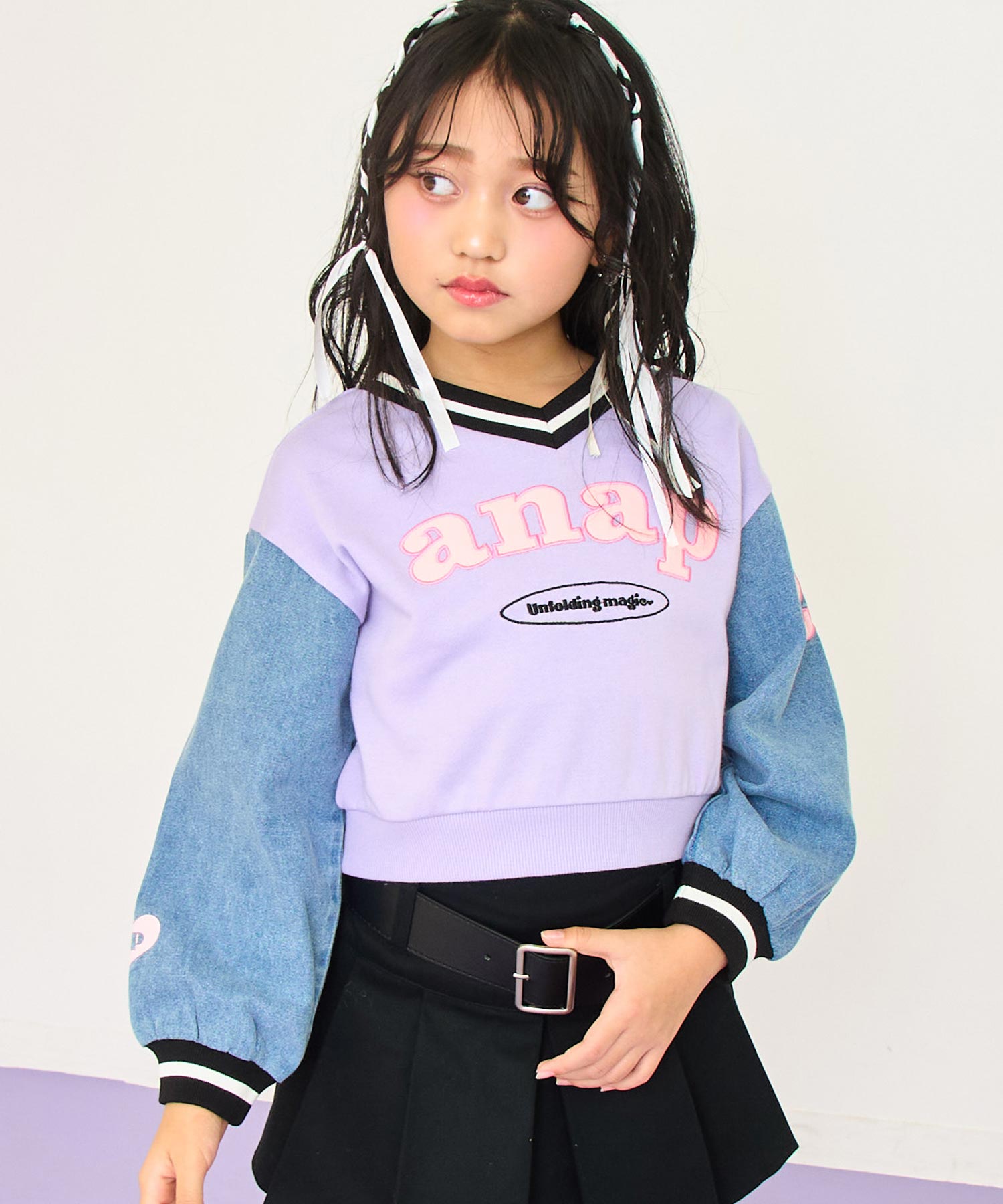 ラベンダー(120サイズ着用/身長：約128cm)