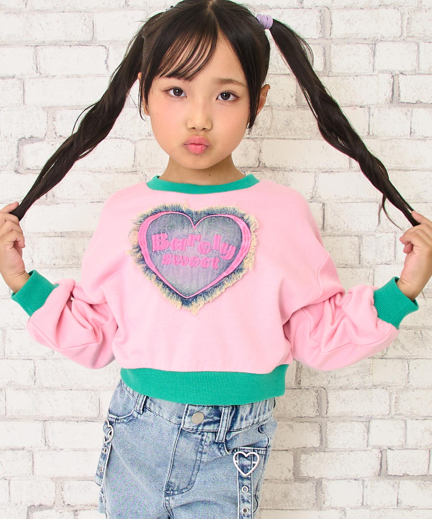ハート デニムワッペン 配色 スウェット トレーナー 423-3545 – ANAP