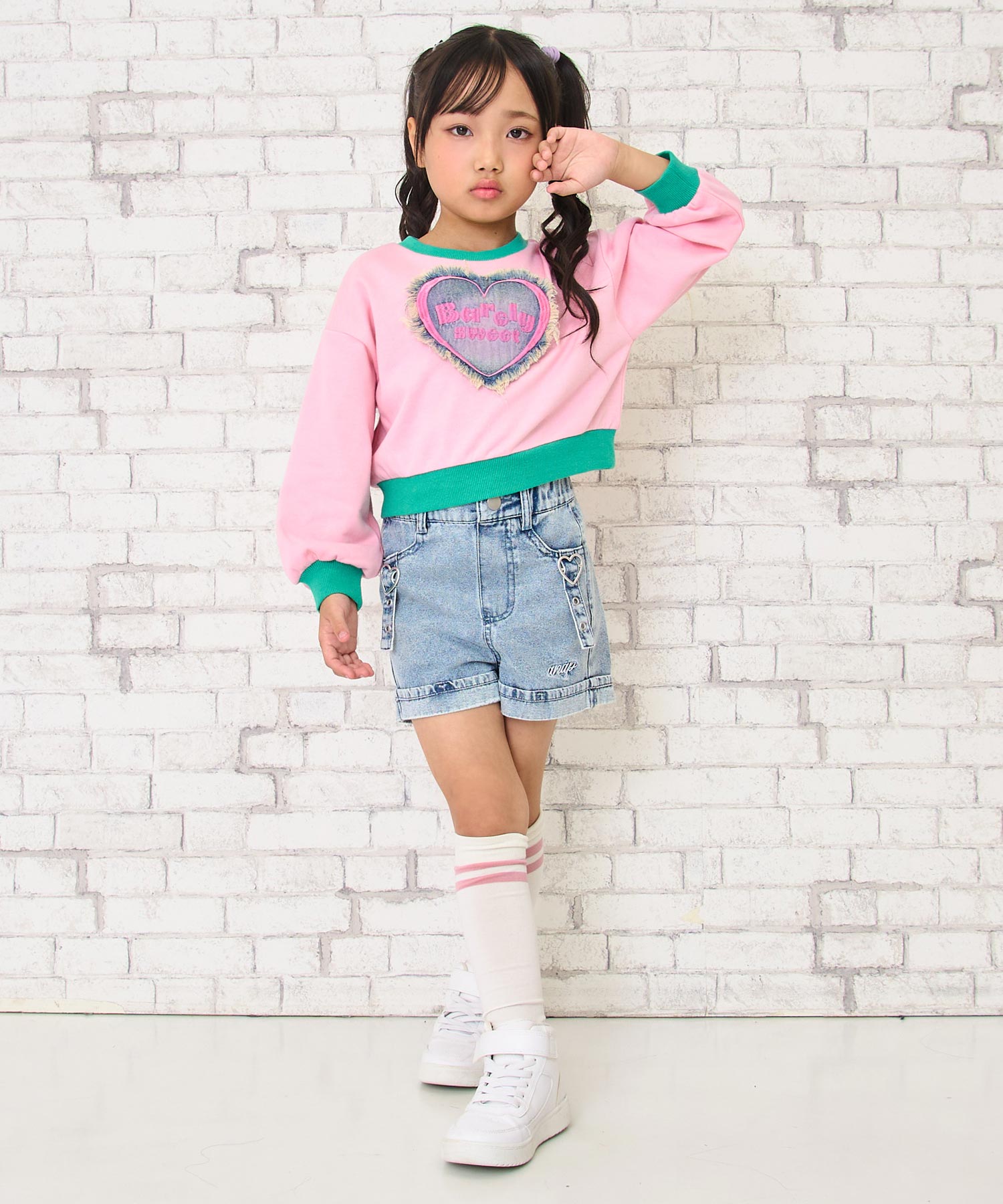 ハート デニムワッペン 配色 スウェット トレーナー 423-3545 – ANAP