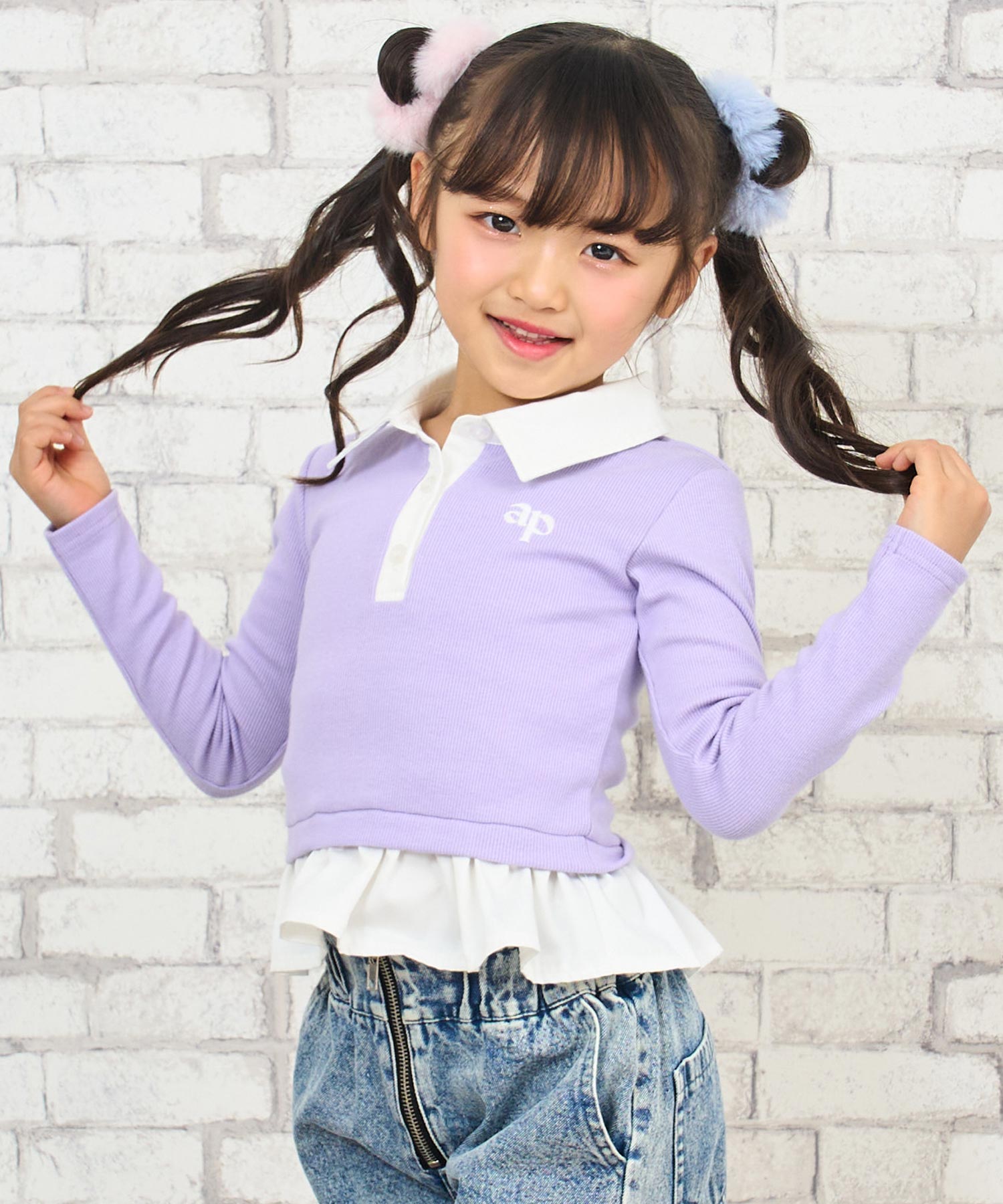 ラベンダー(110サイズ着用/身長：約113cm)