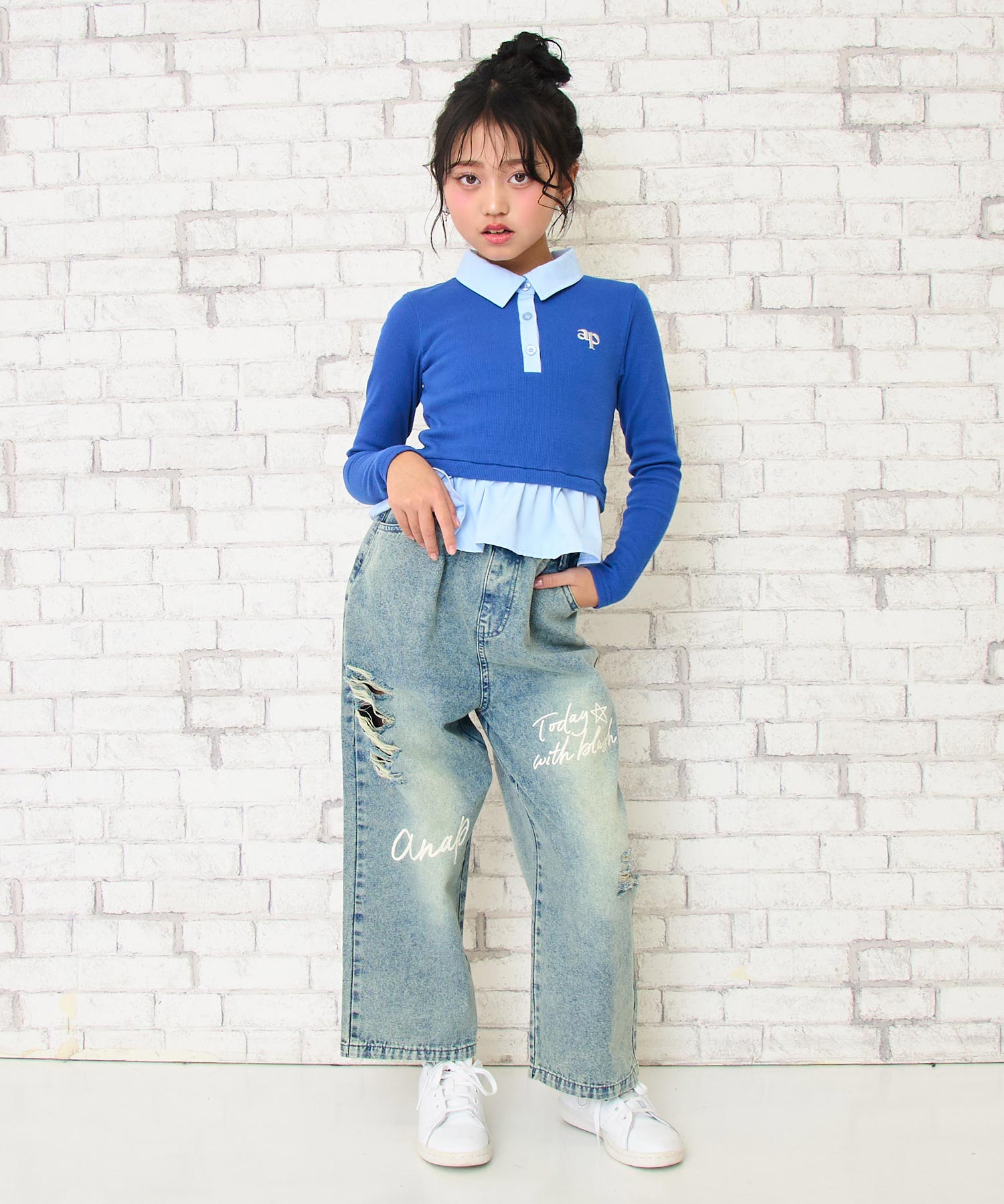 ネイビー(120サイズ着用/身長：約128cm)