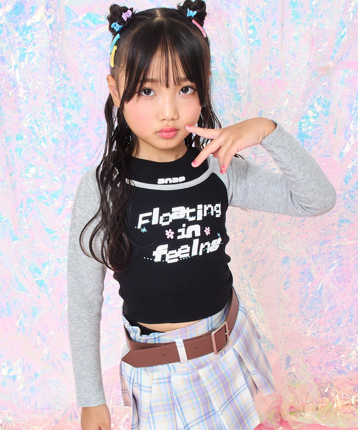 ブラック(110サイズ着用/身長：約115cm)